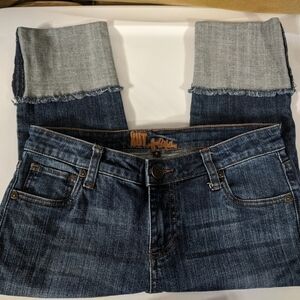 Kut From The Kloth Rolled Cuff Boyfriend Medium Wash Jeans - size 2